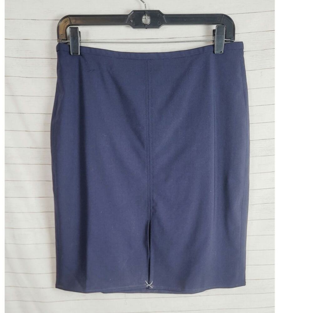 J. CREW Lanificio di Tollegno Wool Pencil Skirt in Navy, sz 8 Petite